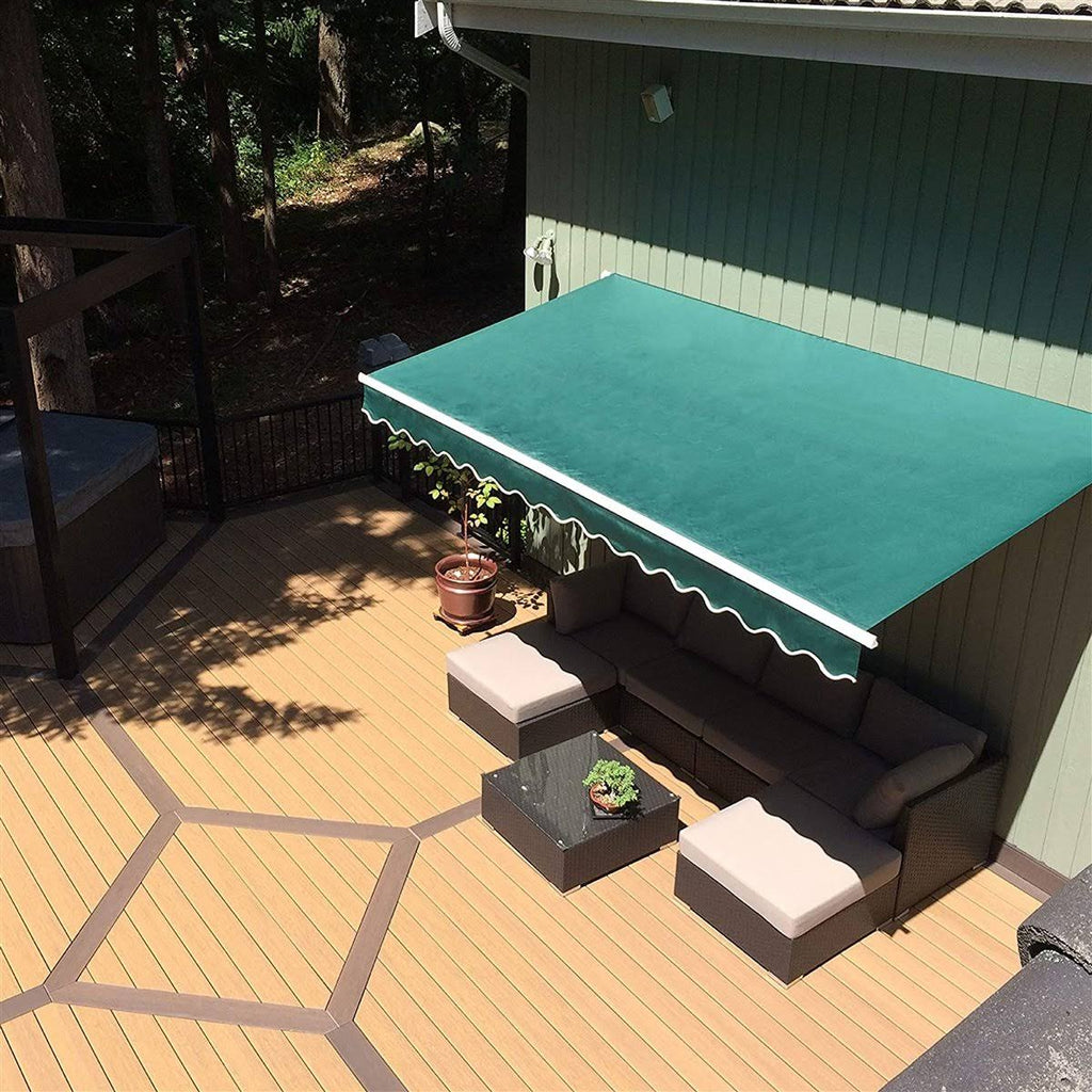 Motorized Retractable Patio Awning, Green K5495
