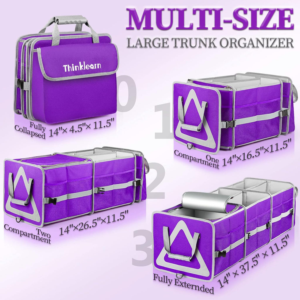Purple Waterproof Trunk Organizer with Cooler, Pack of 2 T745