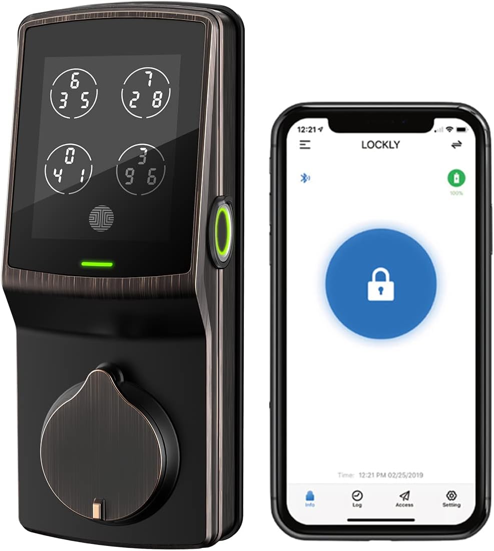 Venetian Bronze Smart Deadbolt with Fingerprint Lock and Touchscreen Keypad K158736