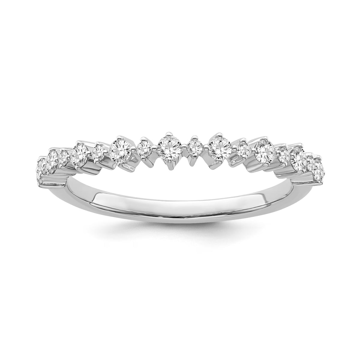 10K White Gold Diamond Band Ring Size 7 L708