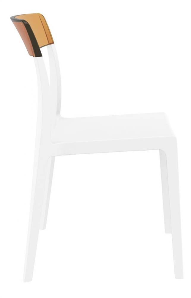 White Transparent Amber Dining Chair M66179