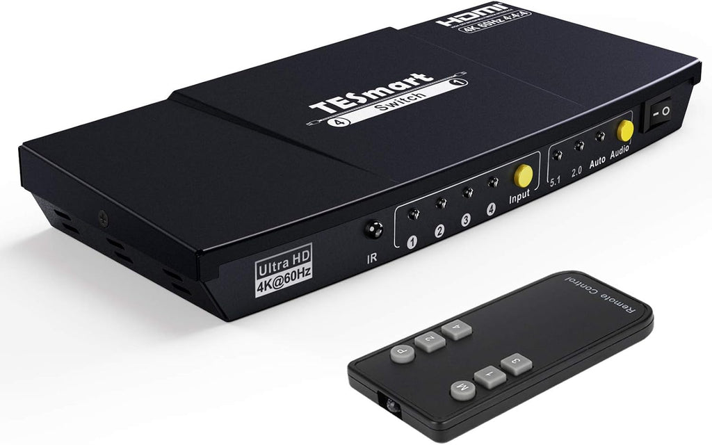4 Port HDMI Switch 4K@60Hz, Optical Audio Out, Pack of 2 W767182
