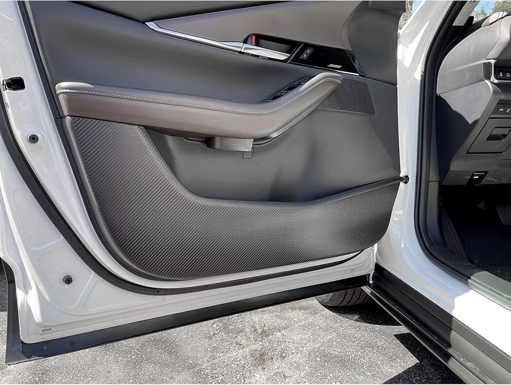 Door Anti-Kick Pad Mats Side Edge Protection Mats Cover Sticker for Mazda CX-30 2019 2020 (Carbon Fiber) U10644