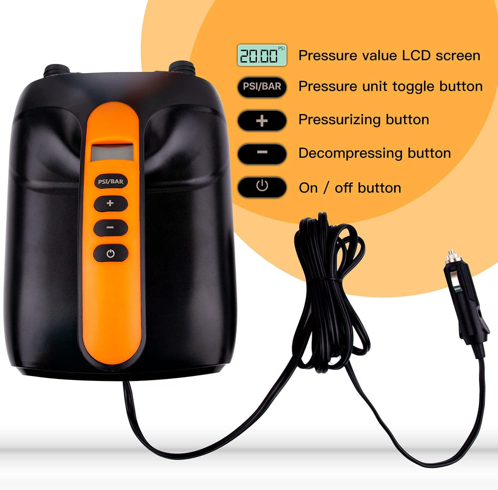 20PSI High Pressure Electric Air Pump for Inflatable Stand Up Paddle Boards Z493