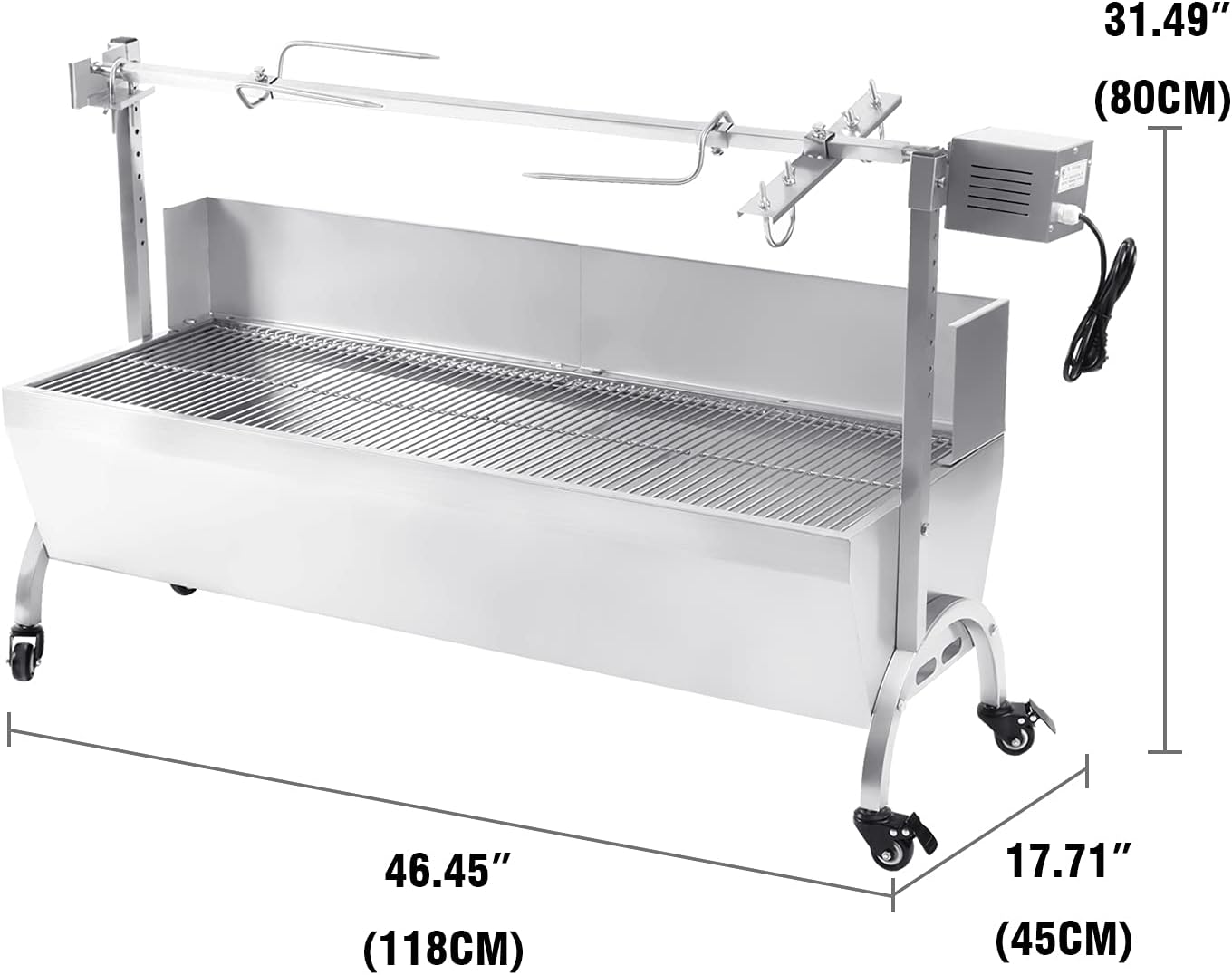Stainless Steel Rotisserie Grill for Pig Chicken Lamb B496