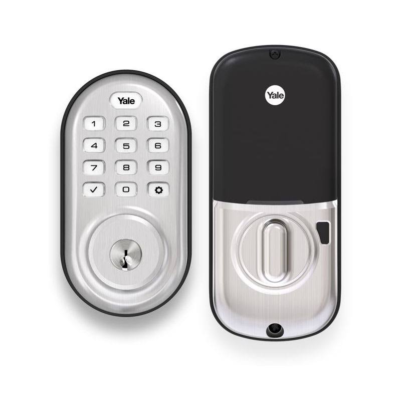 Satin Nickel Finish Push Button Deadbolt with Bluetooth R3659