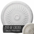 36x22OD x 1 1/2x22P Ceiling Medallion, Hand-Painted Pot of Cream Crackle E493858