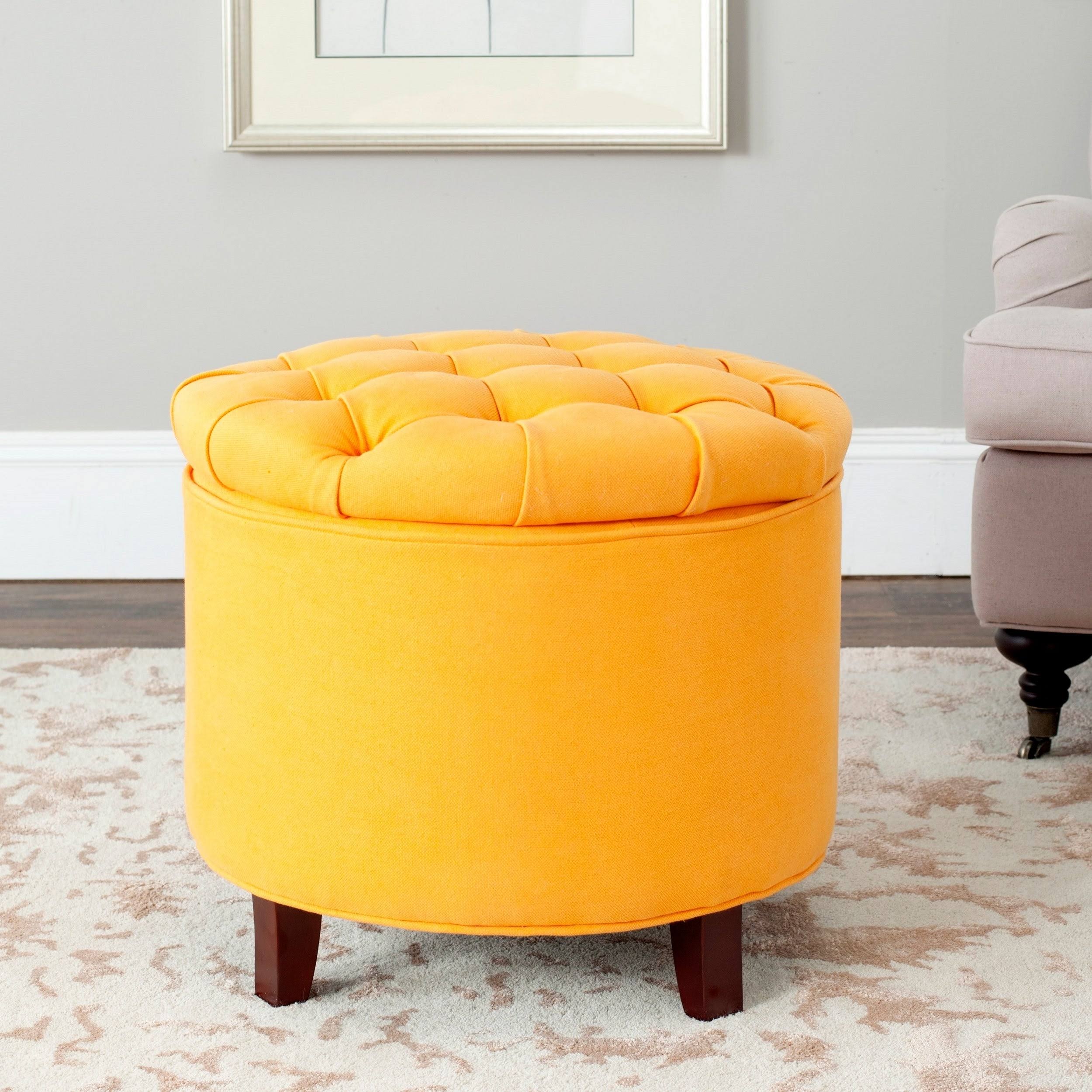 Tangerine Tufted Storage Ottoman Z197801