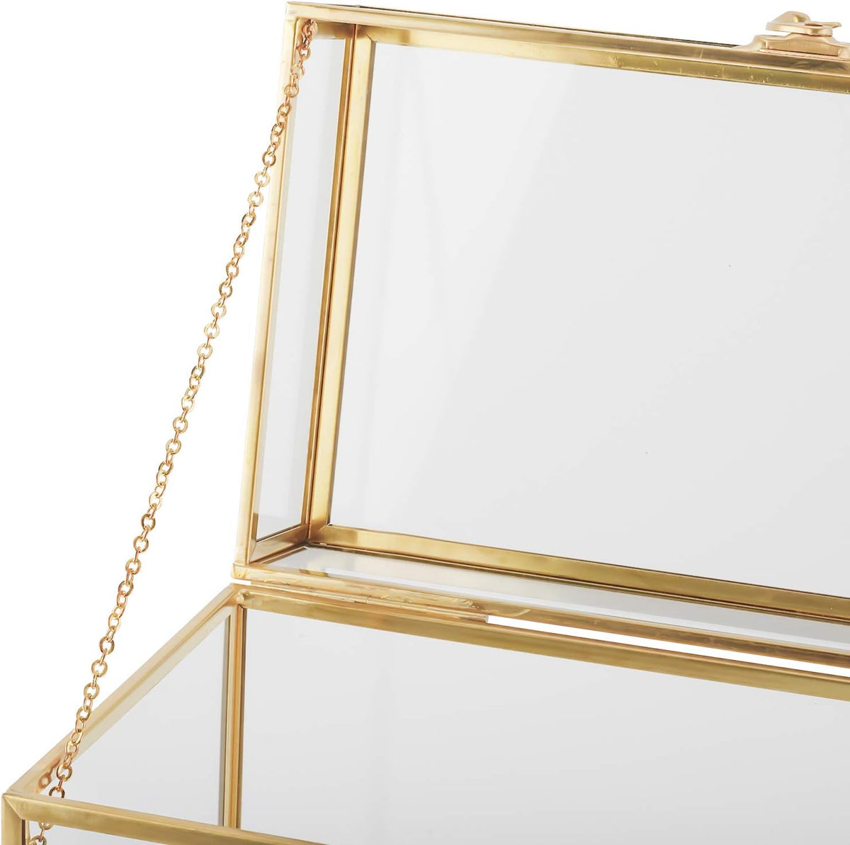 Gold Clear Rectangle Glass Card Box A9476