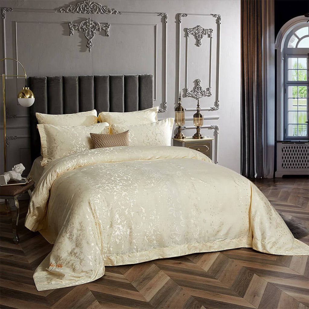 Queen Size 6 Piece Jacquard Duvet Cover Set G617