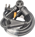 NEMA 10-30P Male Plug to (2) 10-30R Female Receptacle Dryer Y Adapter Cord (35 feet) F48893