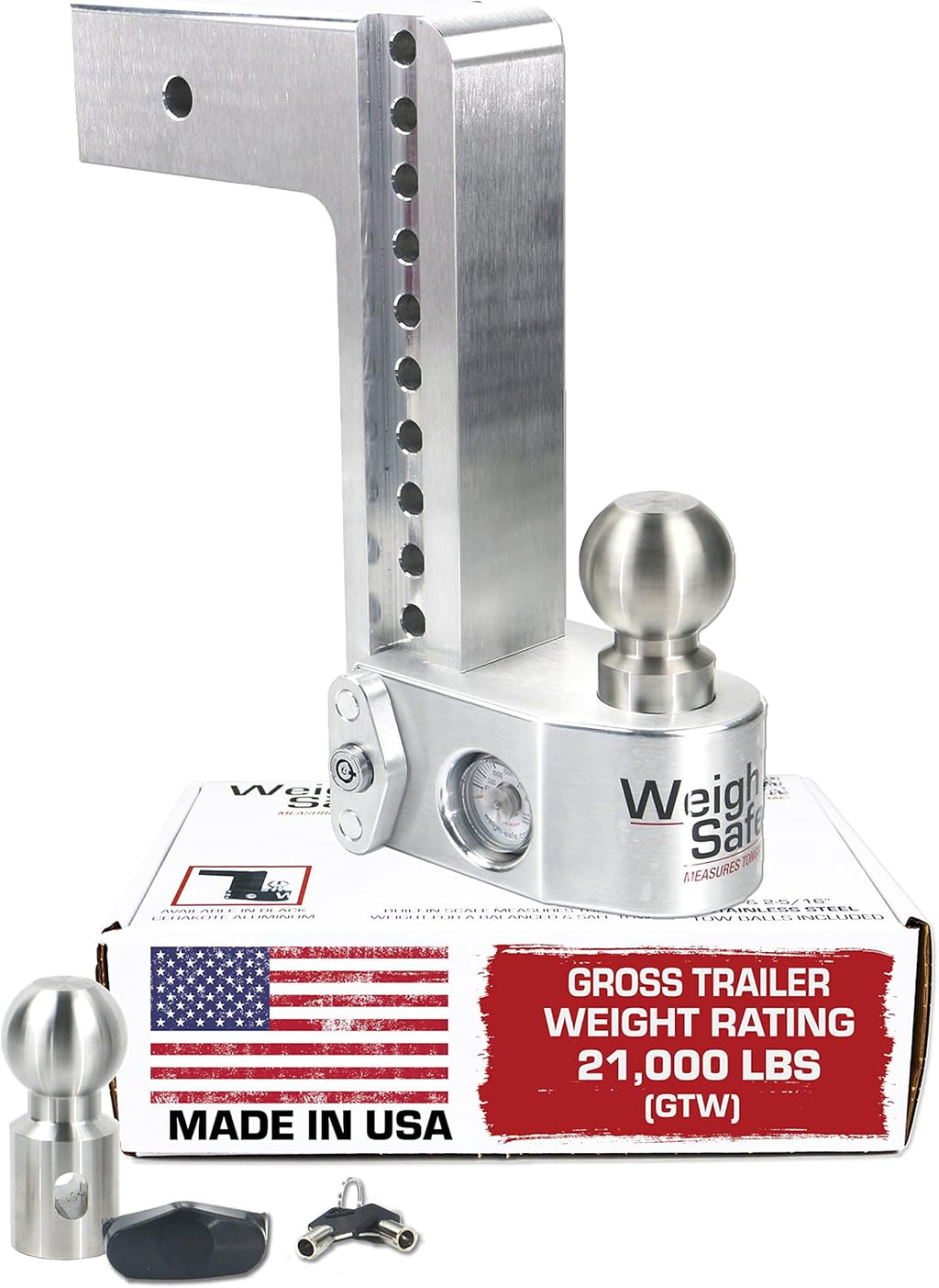 Aluminum Adjustable 6" Drop, Stainless Steel Ball, 3" Receiver Z366