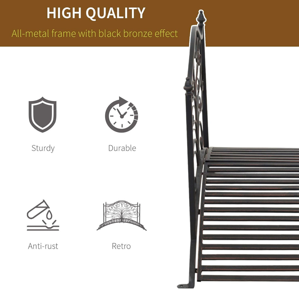 Black Bronze Metal Garden Bridge B186790