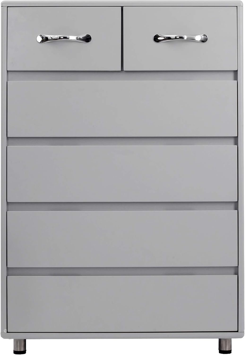 Three Drawers and Three Doors Storage Drawer File Cabinet Side Table Grey T785