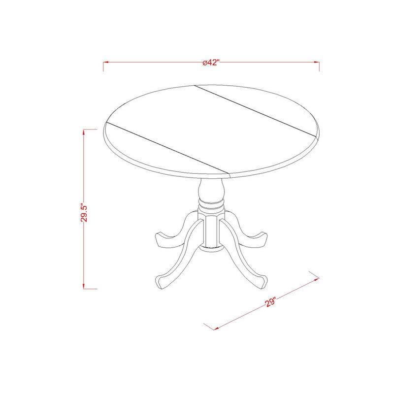 3PC Round Table with Two 9-Inch Drop Leaves and 2 Panel Back Chairs Y572