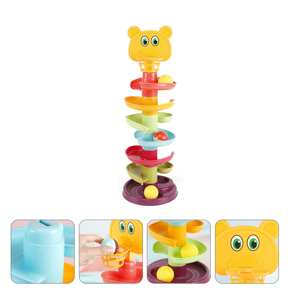 Kid Track Sliding Ball Tower Toy Stacking Toy with 3 Balls Y1165