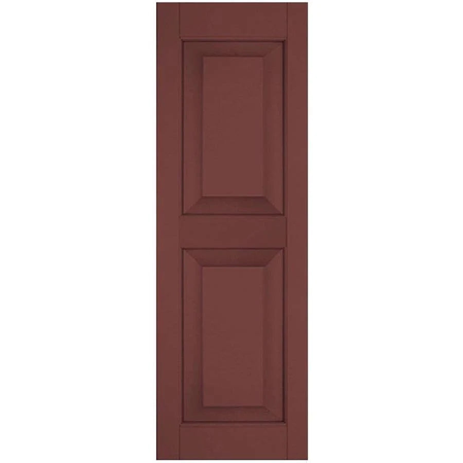 Cottage Red Raised Panel Shutters Pair V280607