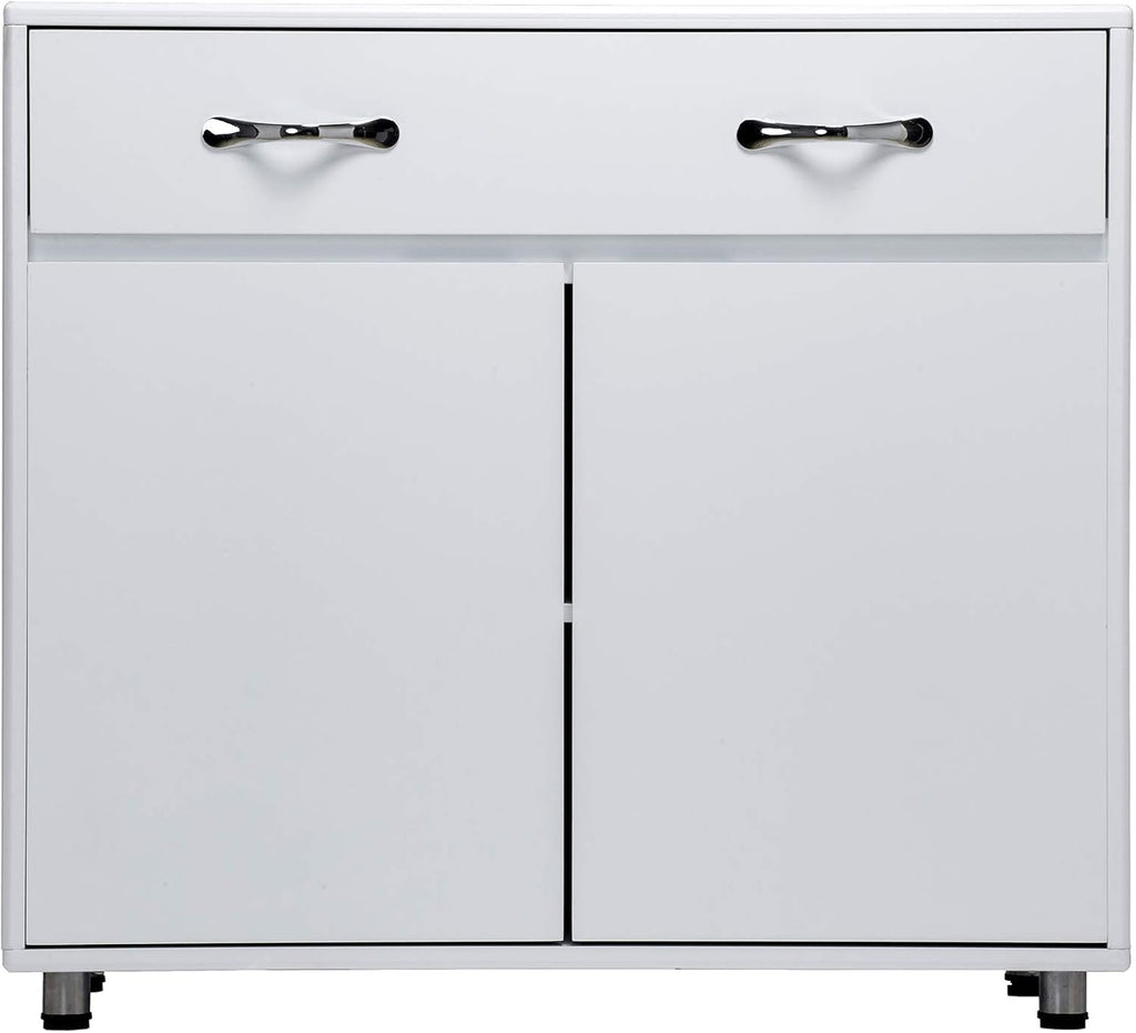 Three Drawers and Three Doors Storage Drawer File Cabinet Side Table Grey T785