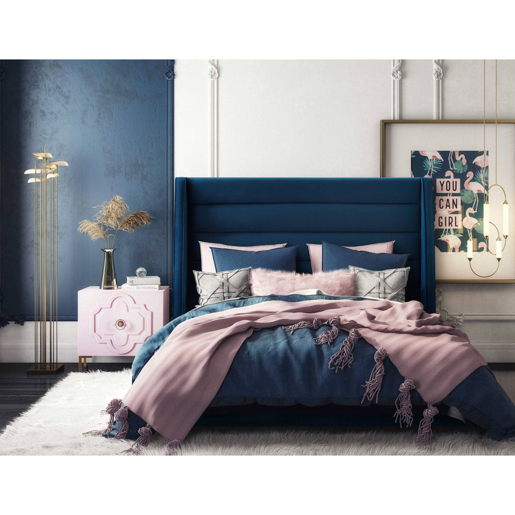 Blush Velvet Bed Twin X28881
