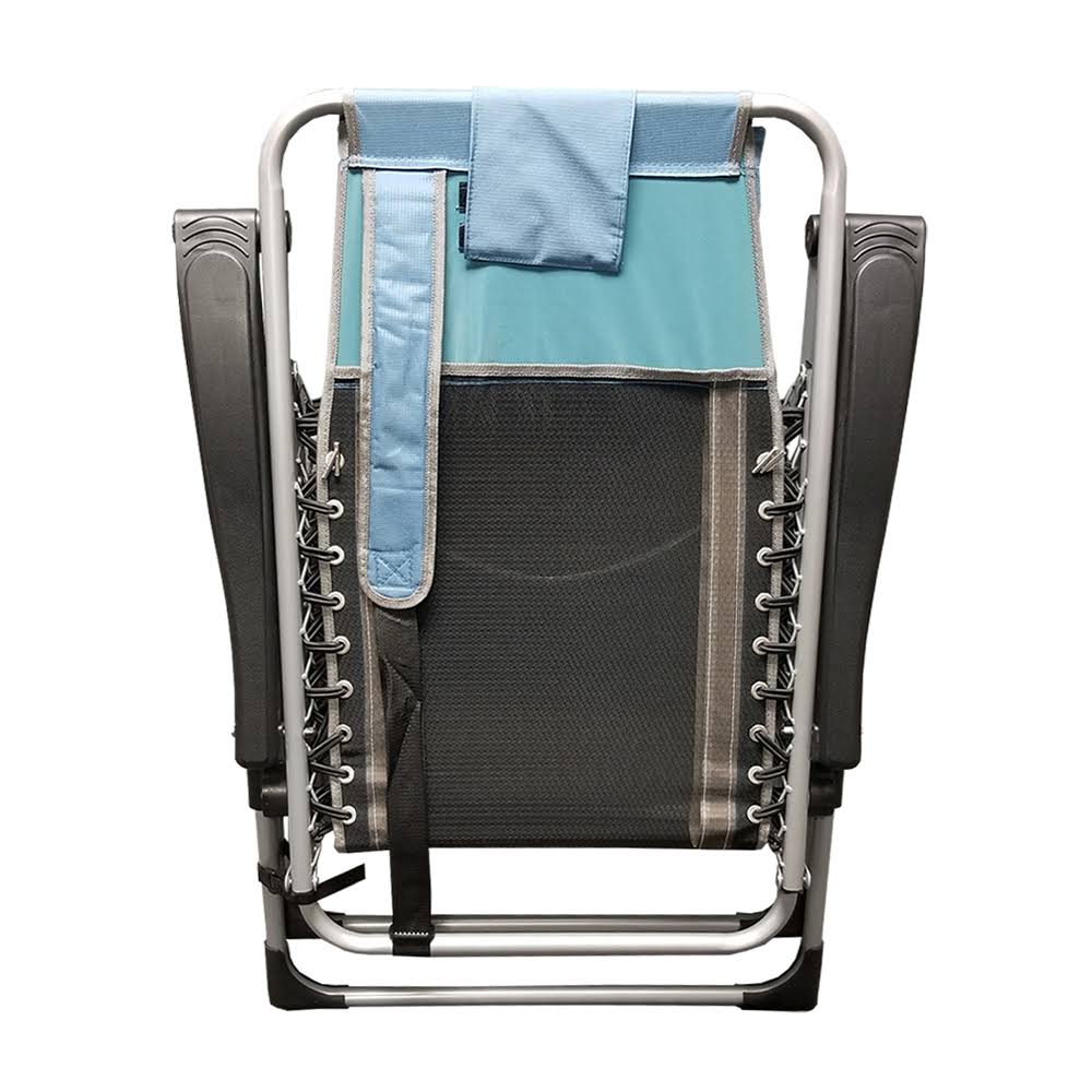 Blue/Grey Outdoor Recliner with Carry Strap X236