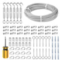 1/8 Wire Rope Kit with 100ft Stainless Steel Cable, M5 Turnbuckle Hook and Eye, Double Hole Cable Clamp L673