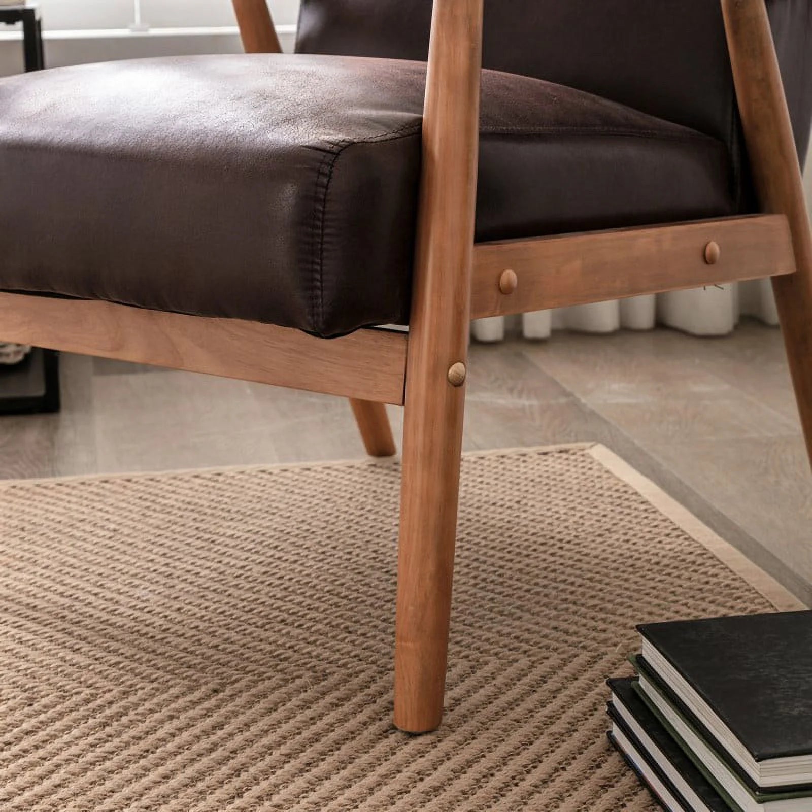 Brown Tufted Accent Chair H252736
