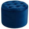 Blue Round Storage Ottoman P799