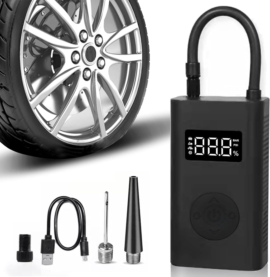Portable 12V DC Electric Air Compressor Tire Pump Inflator with Pressure Gauge LED Light J859