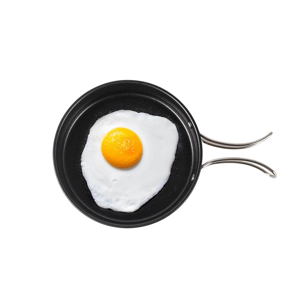 Stainless Steel Camping Cookware Set with Pot Frying Pan Kettle D9996
