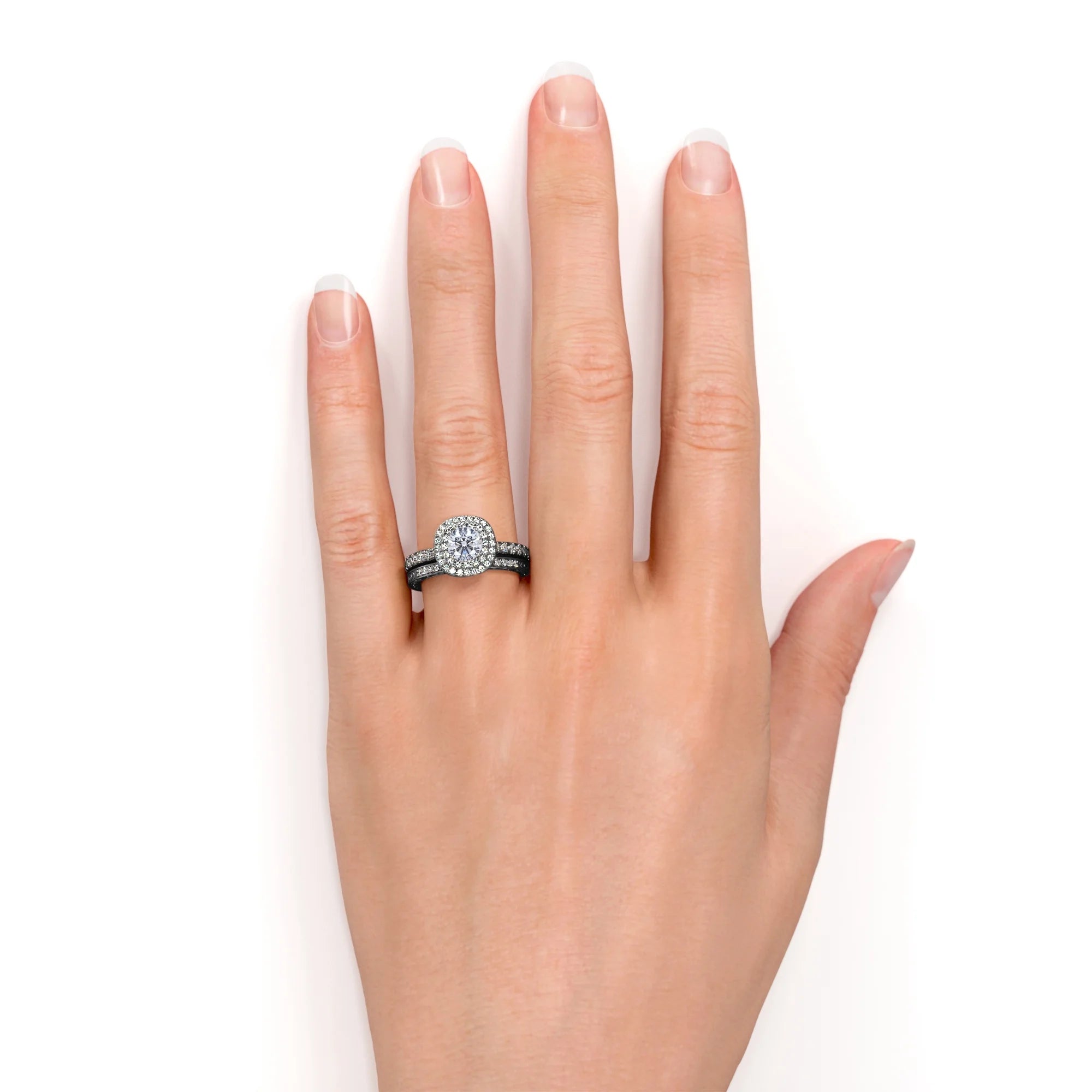 Vintage Gothic Wedding Ring Set R914