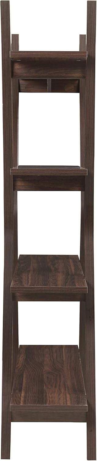 4-Tier Bookcase Dark Walnut Brown Z830