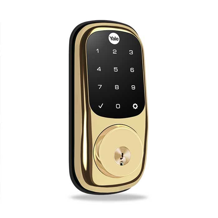 Satin Nickel Finish Push Button Deadbolt with Bluetooth R3659
