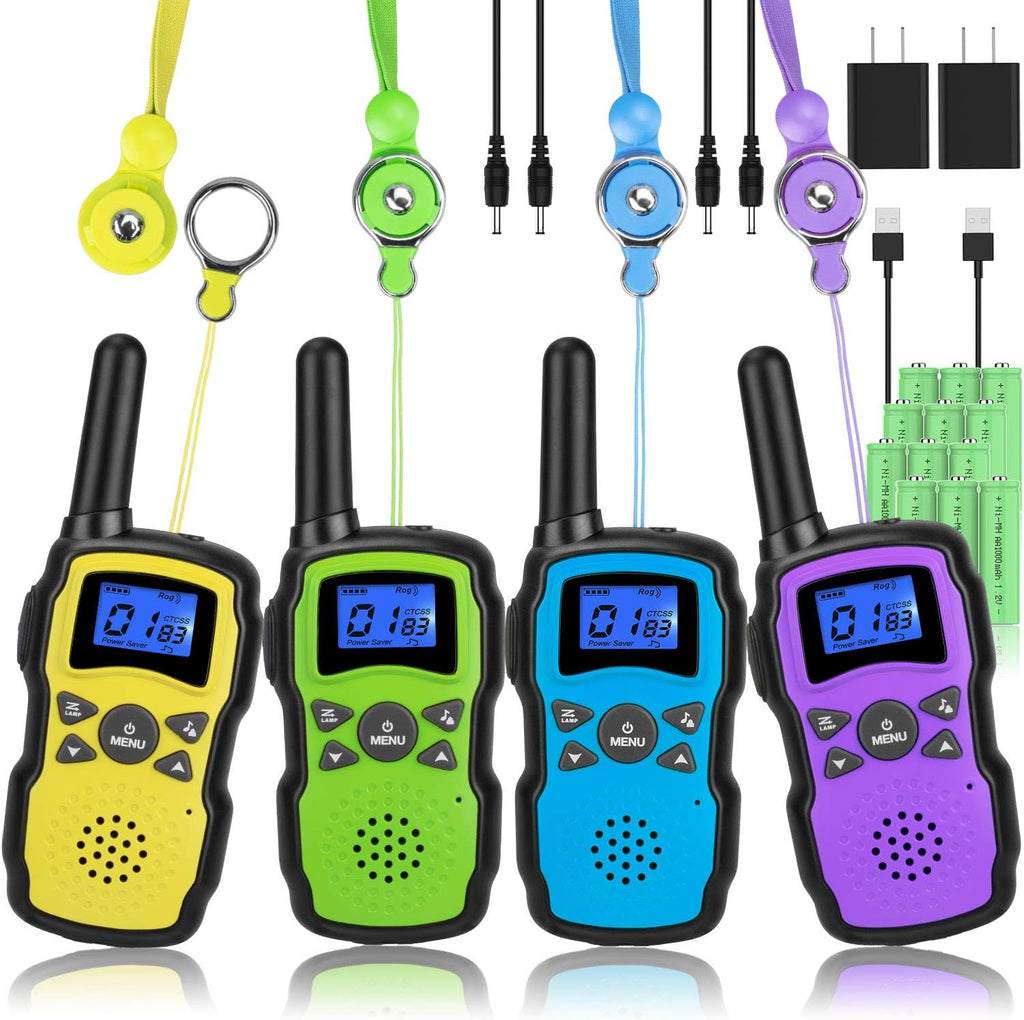 Rechargeable 4 Pack 2 Way Radio with 2 USB Chargers 12000mAh Battery V442