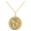 Solid Gold Zodiac Charm Coin Pendant Necklace 20 Inches N84184