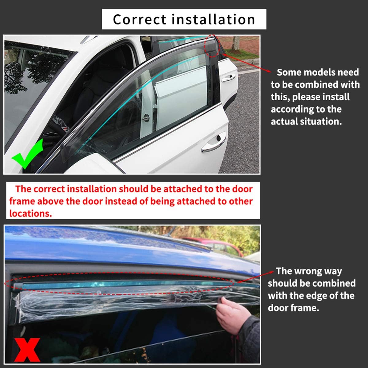 Smoke Side Window Deflectors Tape-On Visors Q449447