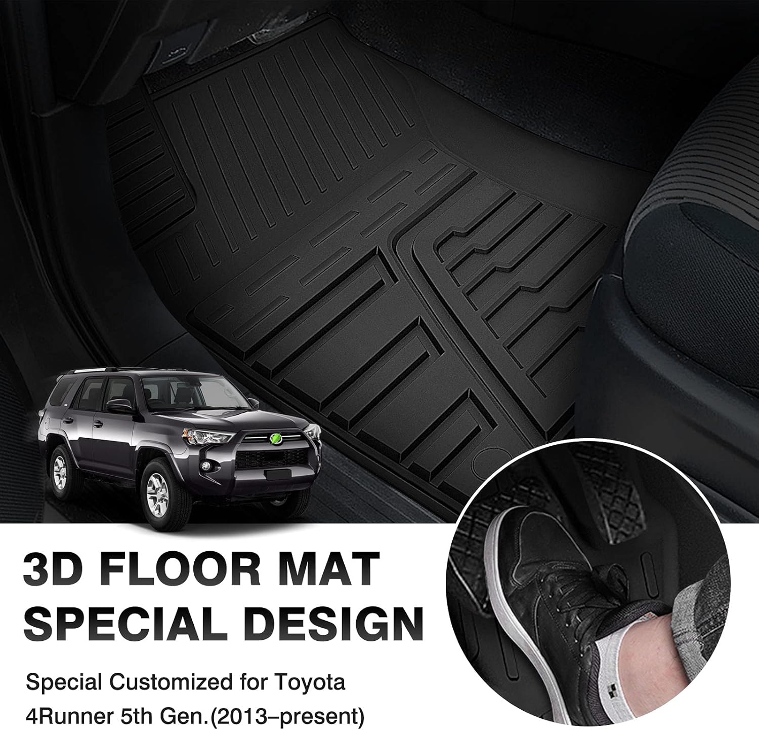 Custom Fit All-Weather TPE Floor Mat Liners Front & Rear Row Full Set S276271