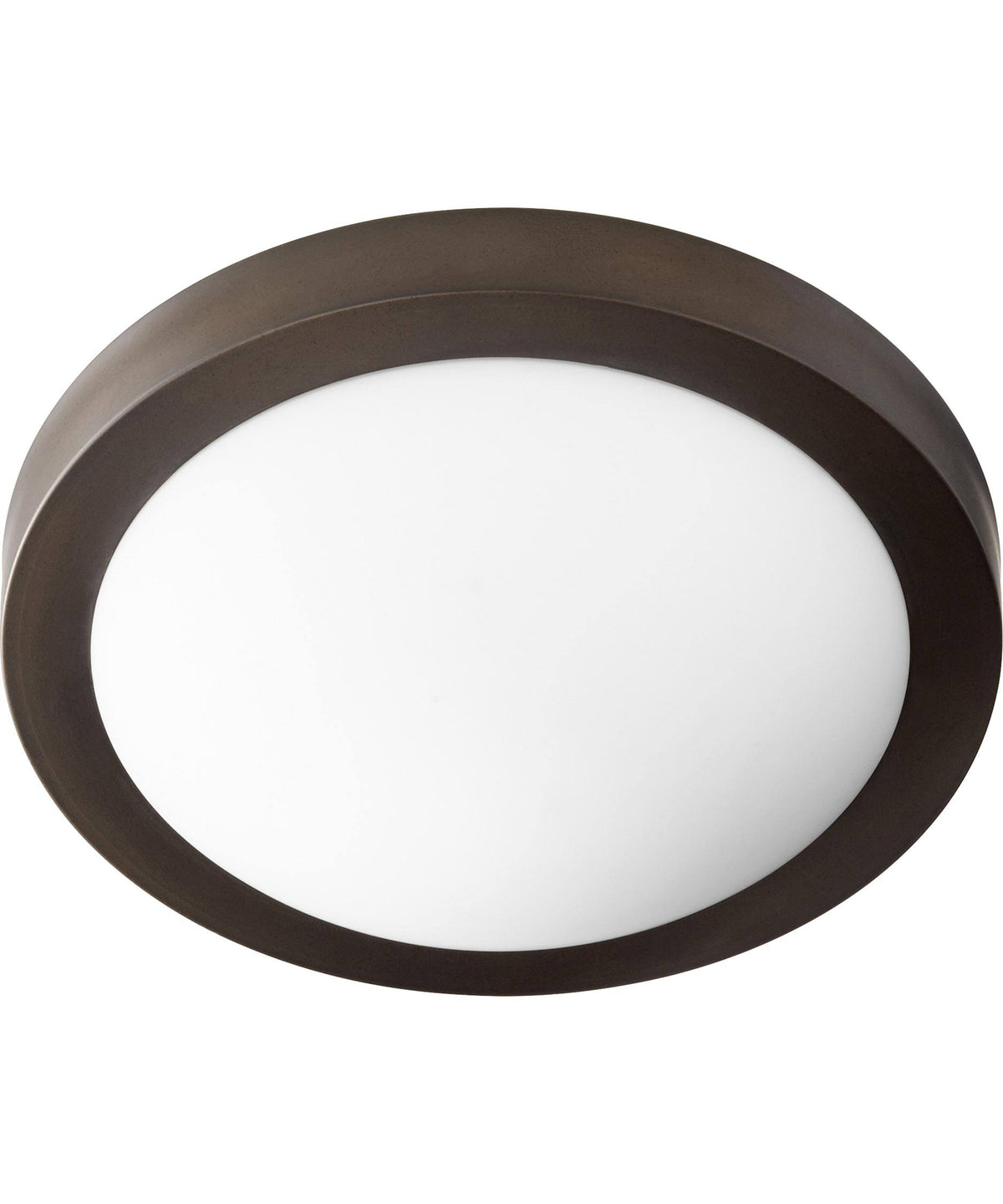 Flush Mount Light in Oiled Bronze with Satin Opal U895