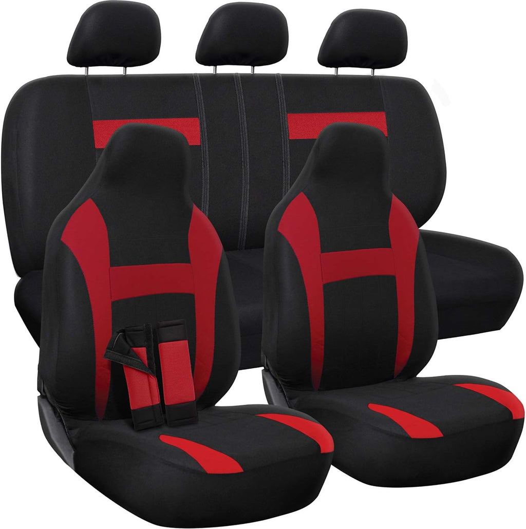 PU Leather Solid Beige Car Seat Cover Full Set S432