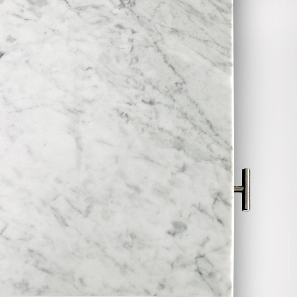 18x22 Square White Marble Side Table with Legs D793387