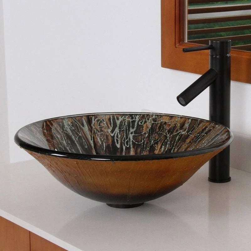 Oil Rubbed Bathroom Vessel Sink Faucet with Pop-Up Drain M6777