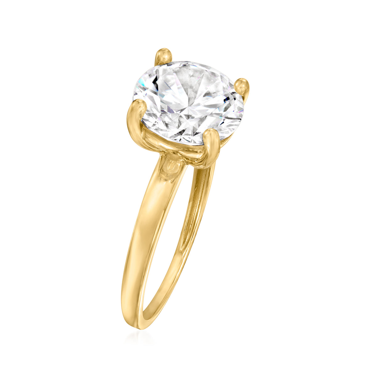 14kt Yellow Gold CZ Solitaire Ring O24214