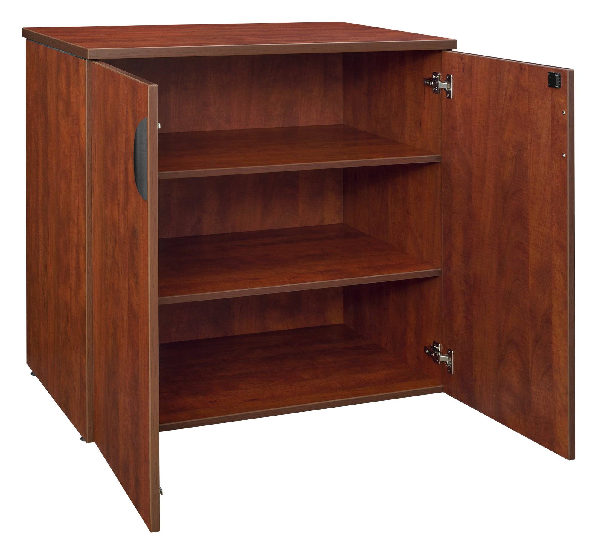 Cherry Lateral File with Stackable Storage Cabinet P205