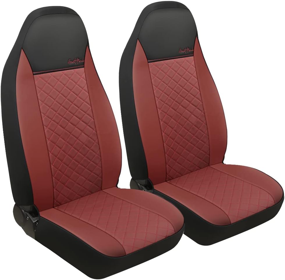 Black Faux Leather Front Seat Covers Pack of 2 Z985693