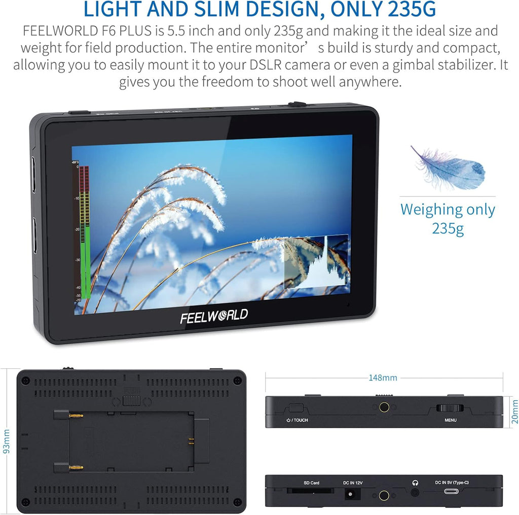 5.5 Inch 4K HDMI Input Output Touch Screen Camera Monitor R65905