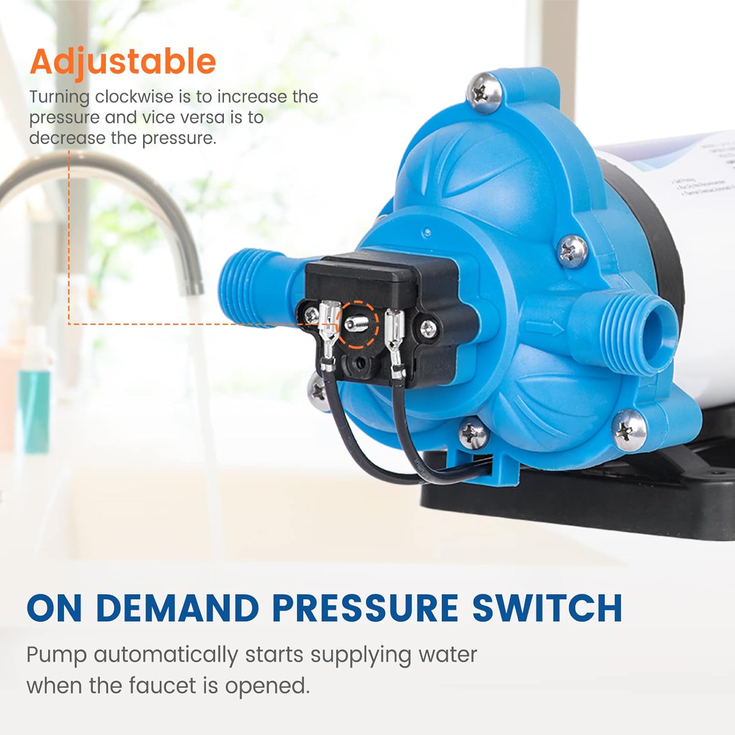 110V AC Water Pressure Pump 5.0GPM 55PSI Self Priming RV Water Pump X312