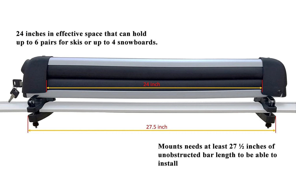 Universal Ski/Snowboard Racks Carriers for 6 Pairs Skis or 4 Snowboards I74269