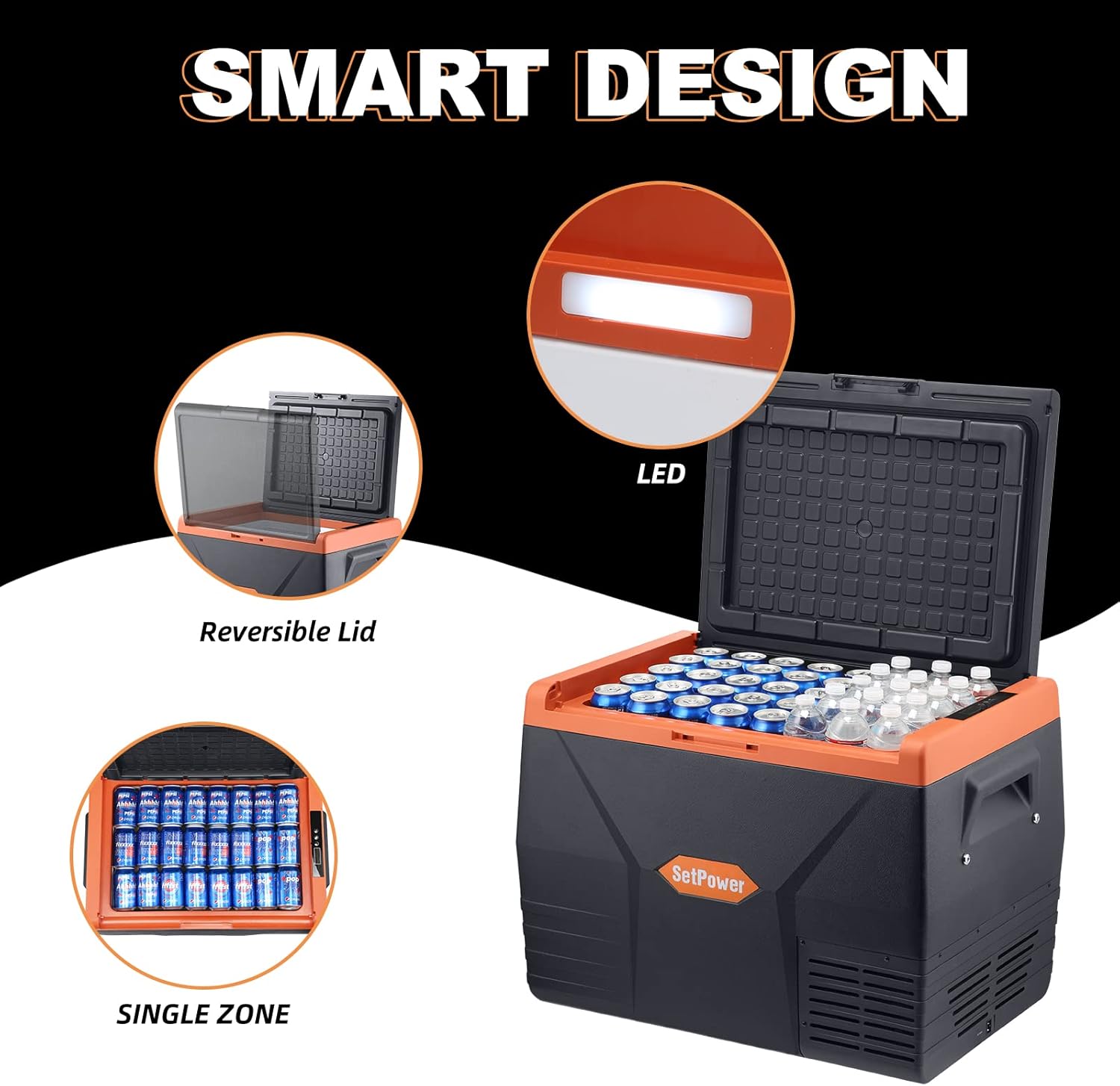 Portable Fridge Freezer, 12-volt Compressor Cooler, Single Zone I804
