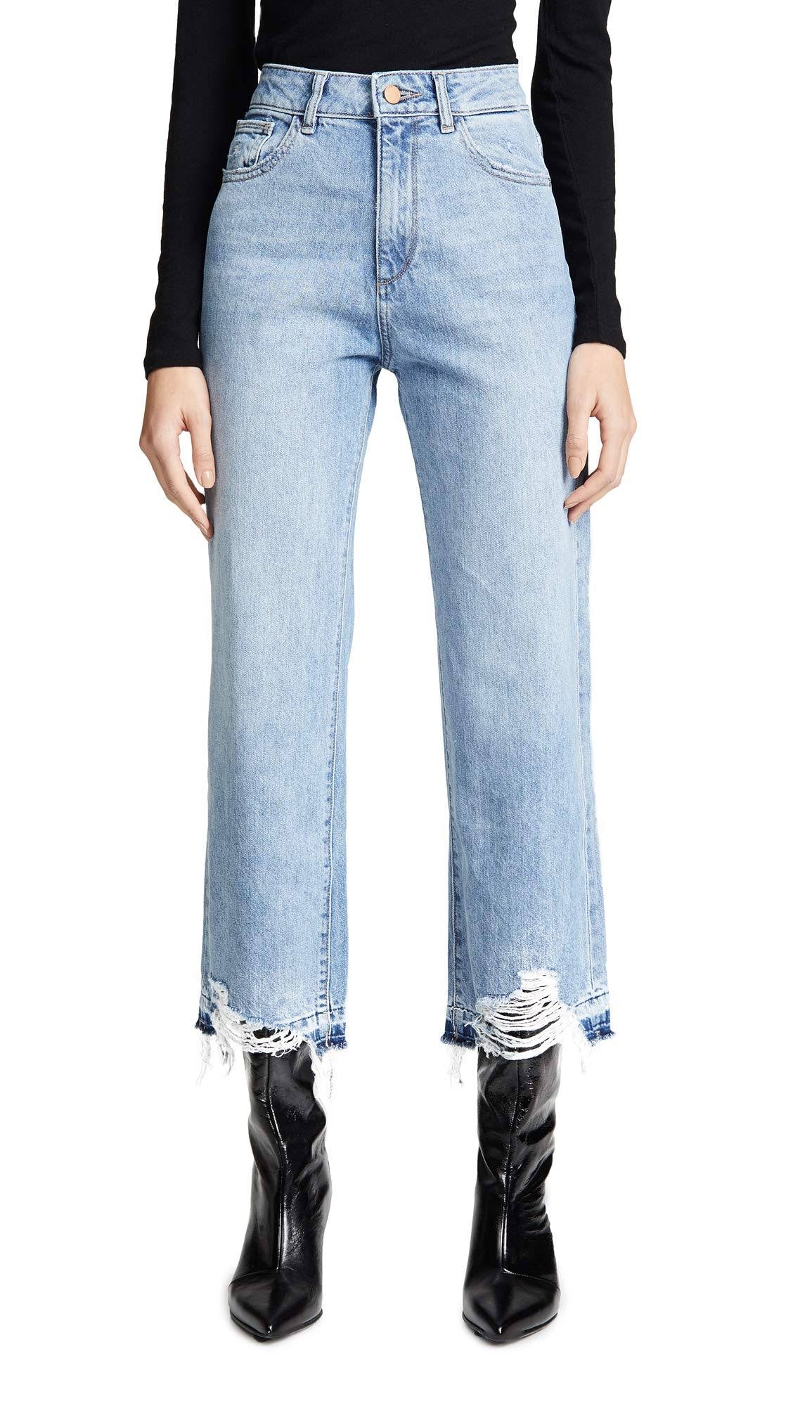 Slate Blue Wide Leg High Rise Jeans Q860