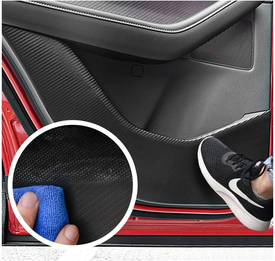 Door Anti-Kick Pad Mats Side Edge Protection Mats Cover Sticker for Mazda CX-30 2019 2020 (Carbon Fiber) U10644