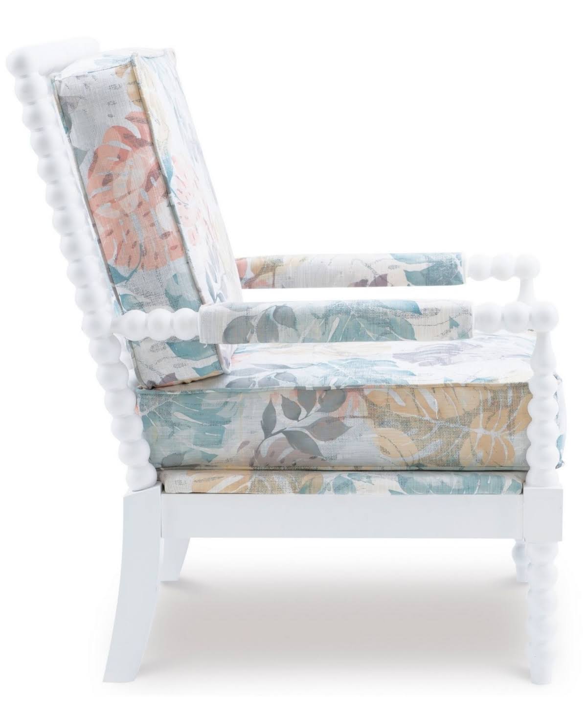 White Spindle Wood Frame Chair M1071